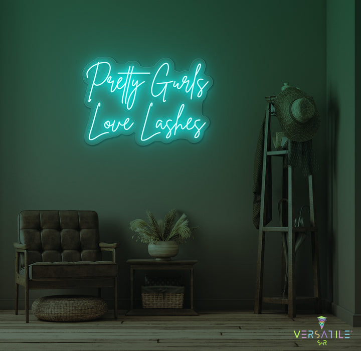 Pretty Gurls Love Lashes Neon Sign