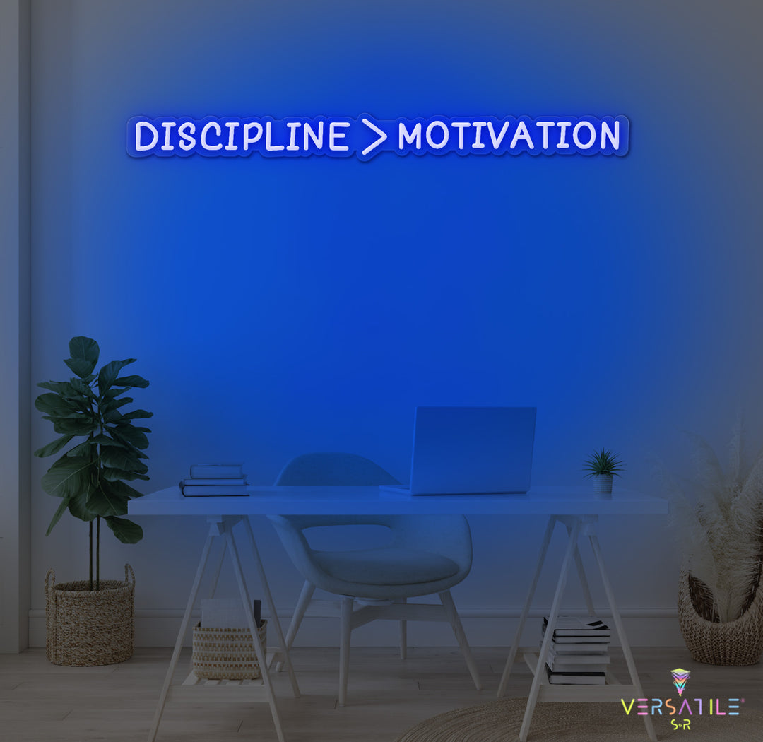 Discipline > Motivation Neon Sign