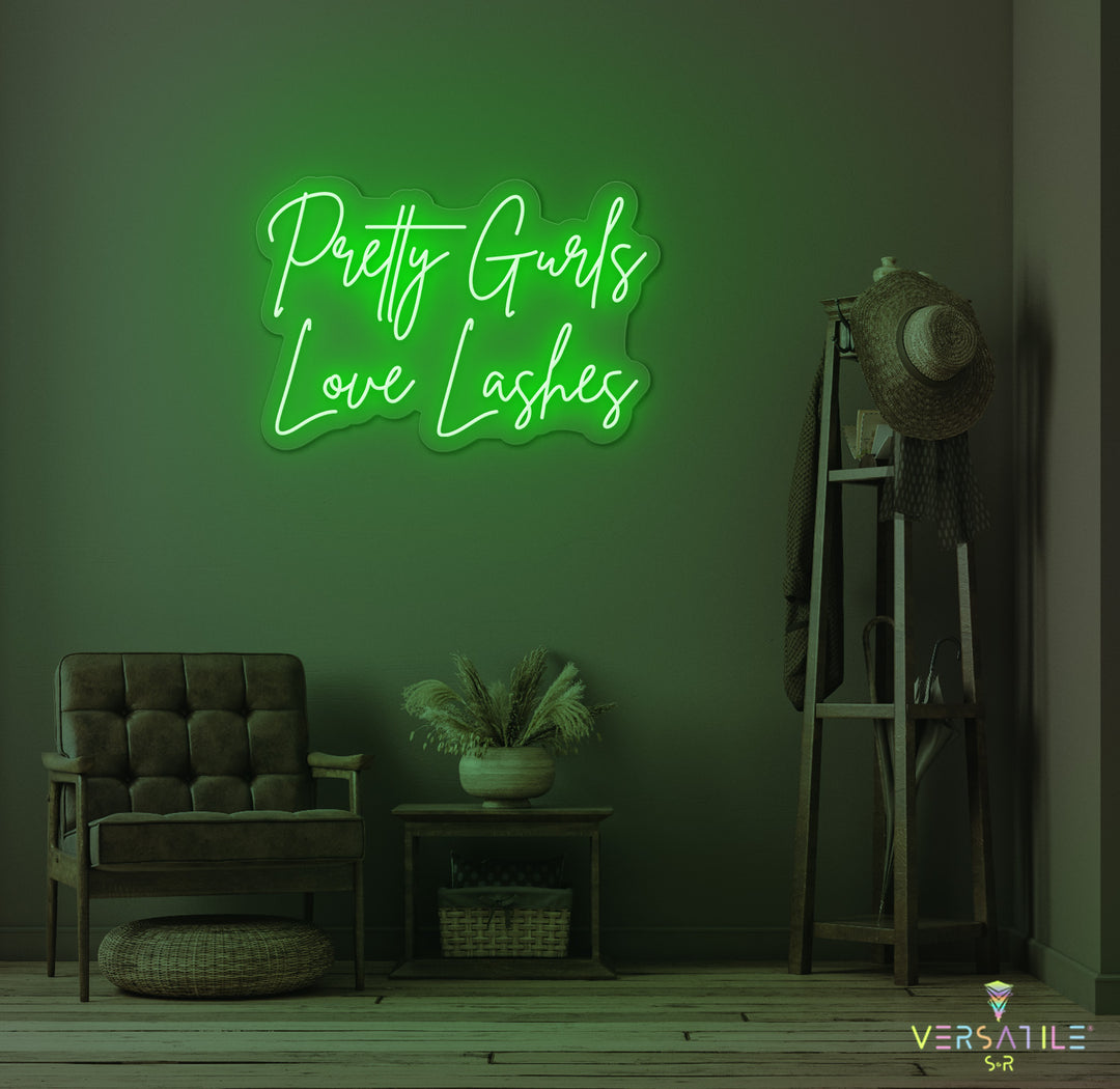 Pretty Gurls Love Lashes Neon Sign