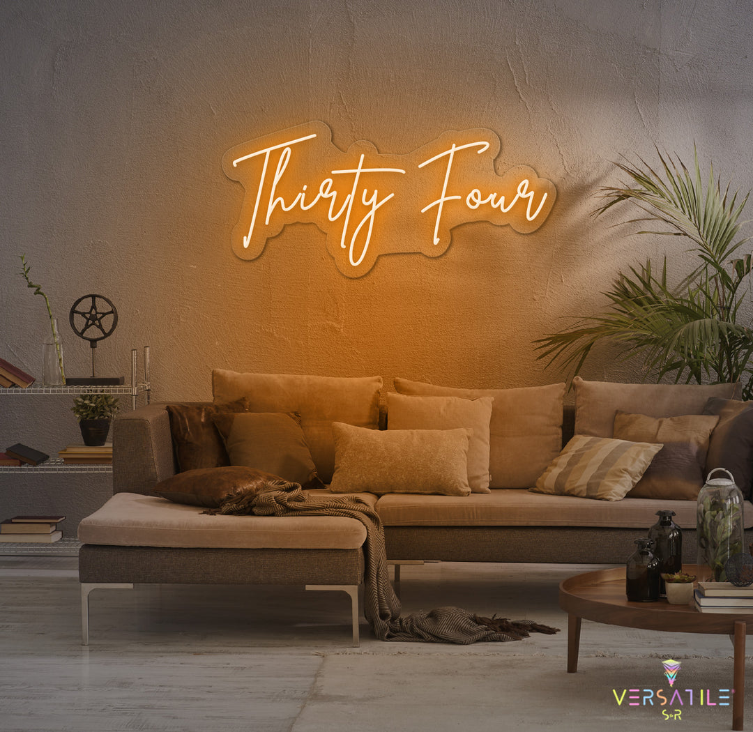 Thirty Four Birthday Neon Sign