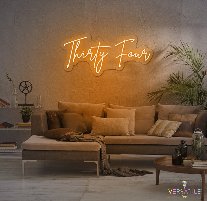 Thirty Four Birthday Neon Sign