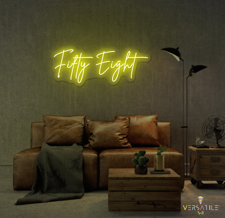 Fifty Eight Birthday Neon Sign
