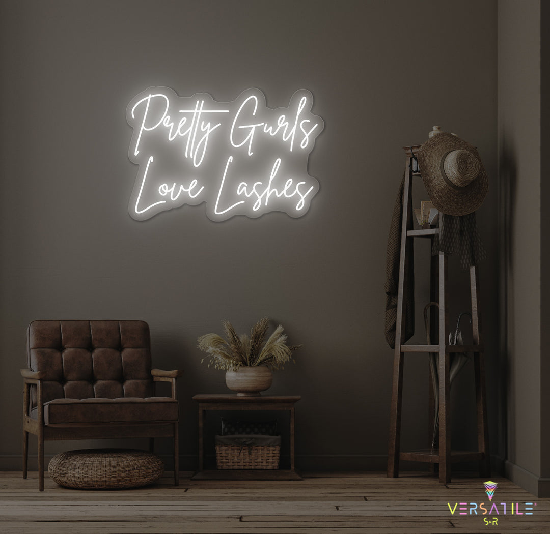 Pretty Gurls Love Lashes Neon Sign