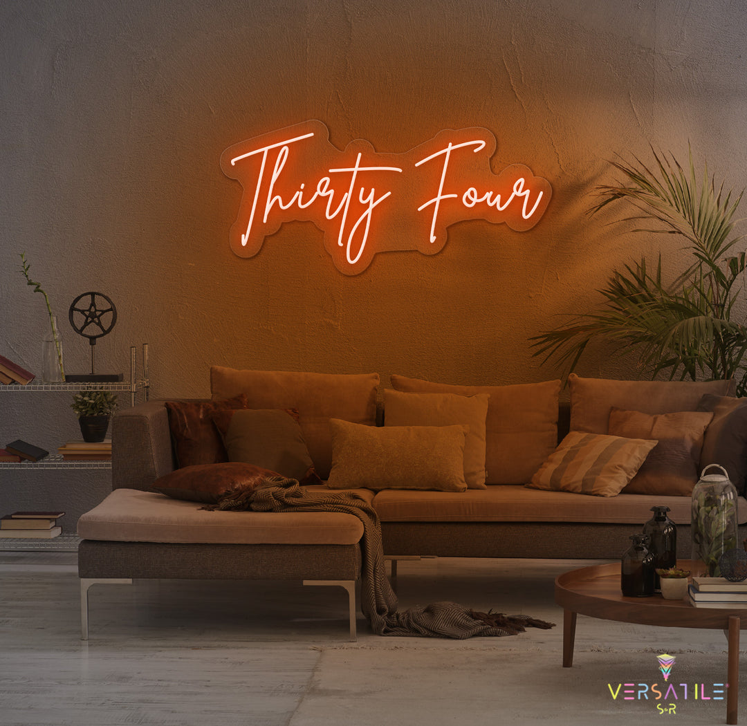 Thirty Four Birthday Neon Sign