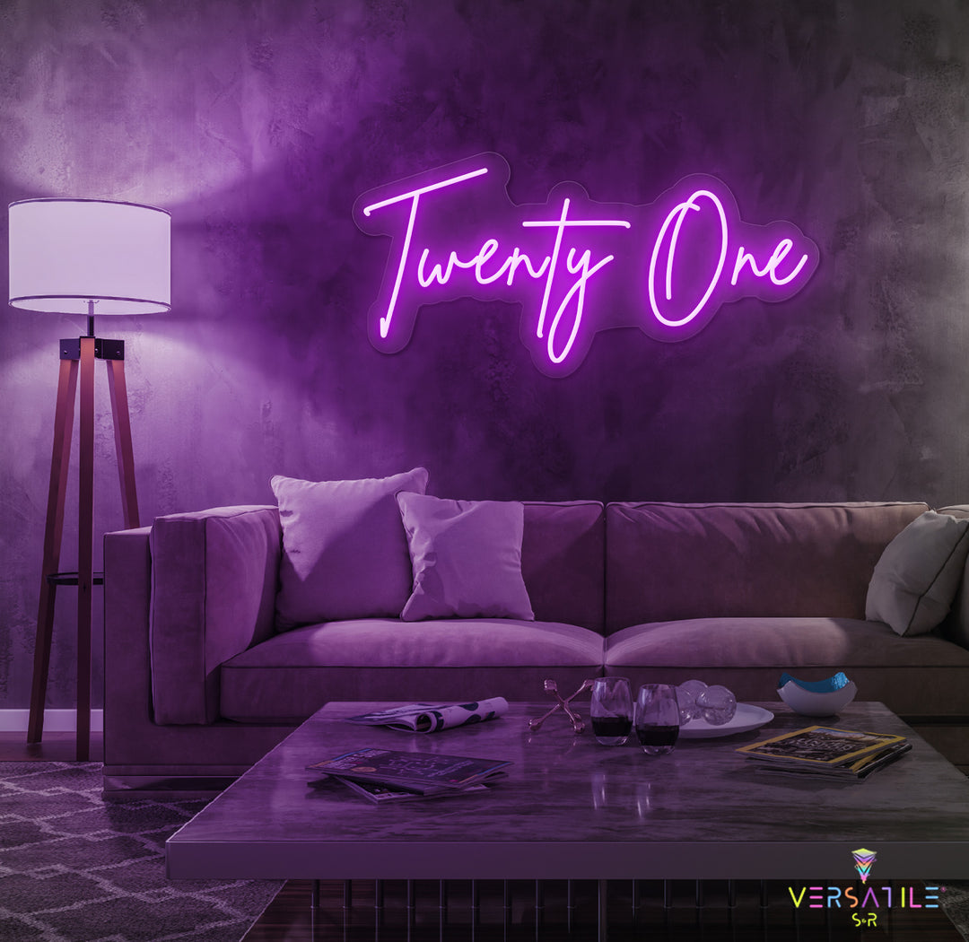 Twenty One Birthday Neon Sign