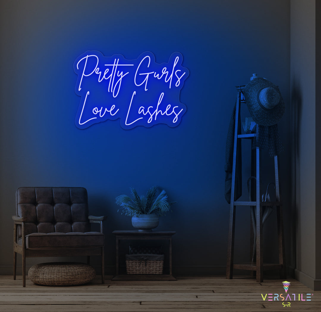 Pretty Gurls Love Lashes Neon Sign