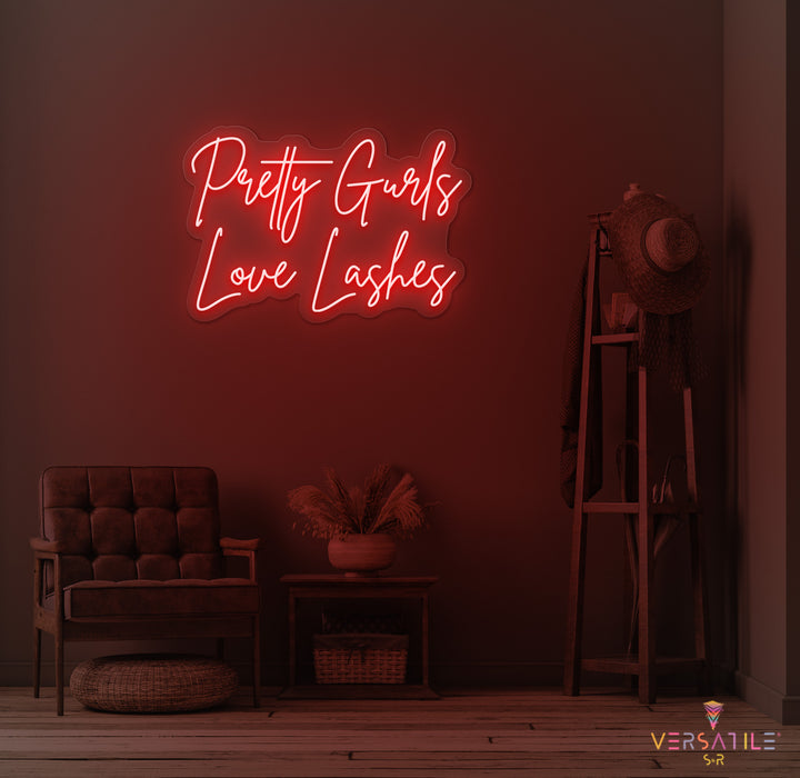 Pretty Gurls Love Lashes Neon Sign