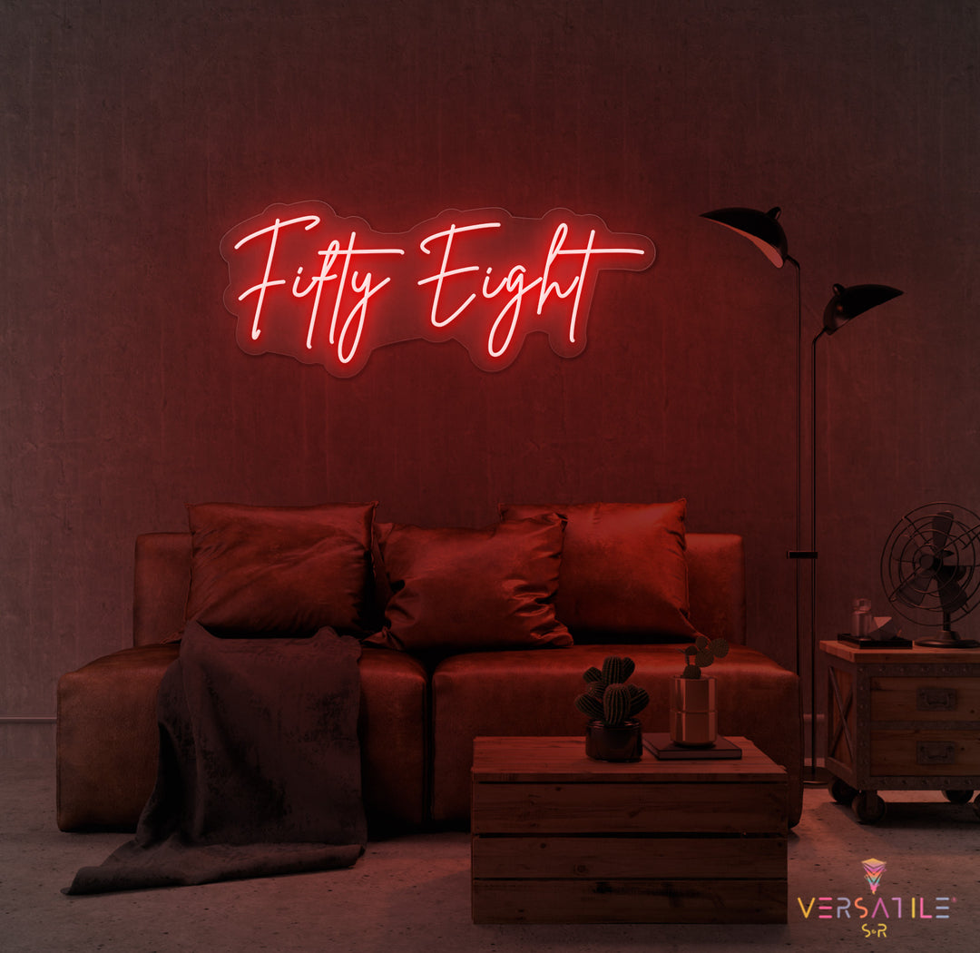 Fifty Eight Birthday Neon Sign