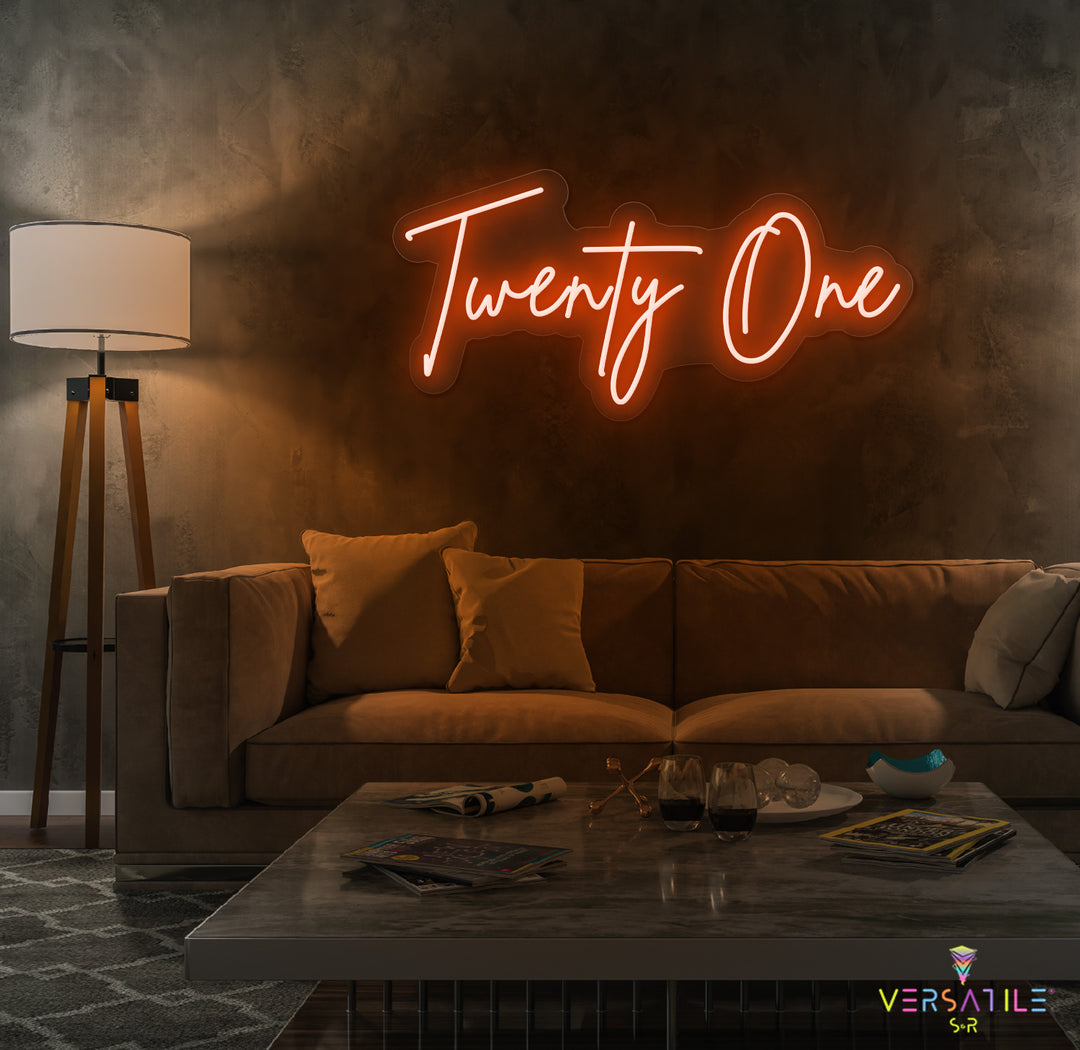 Twenty One Birthday Neon Sign
