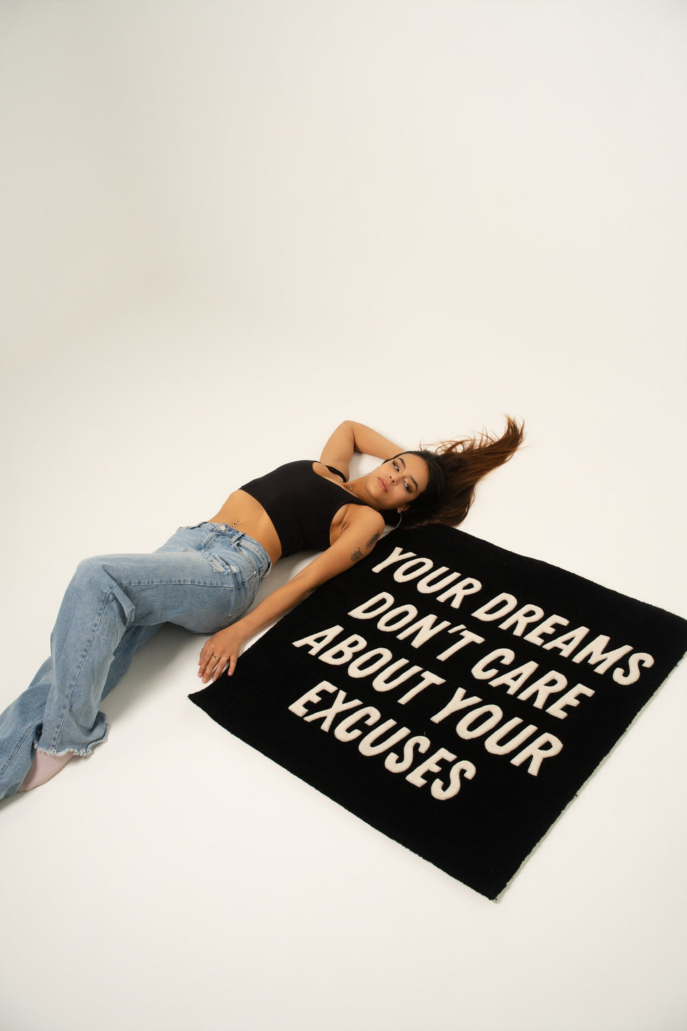 Your Dreams Don't Care About Your Excuses Custom Rug