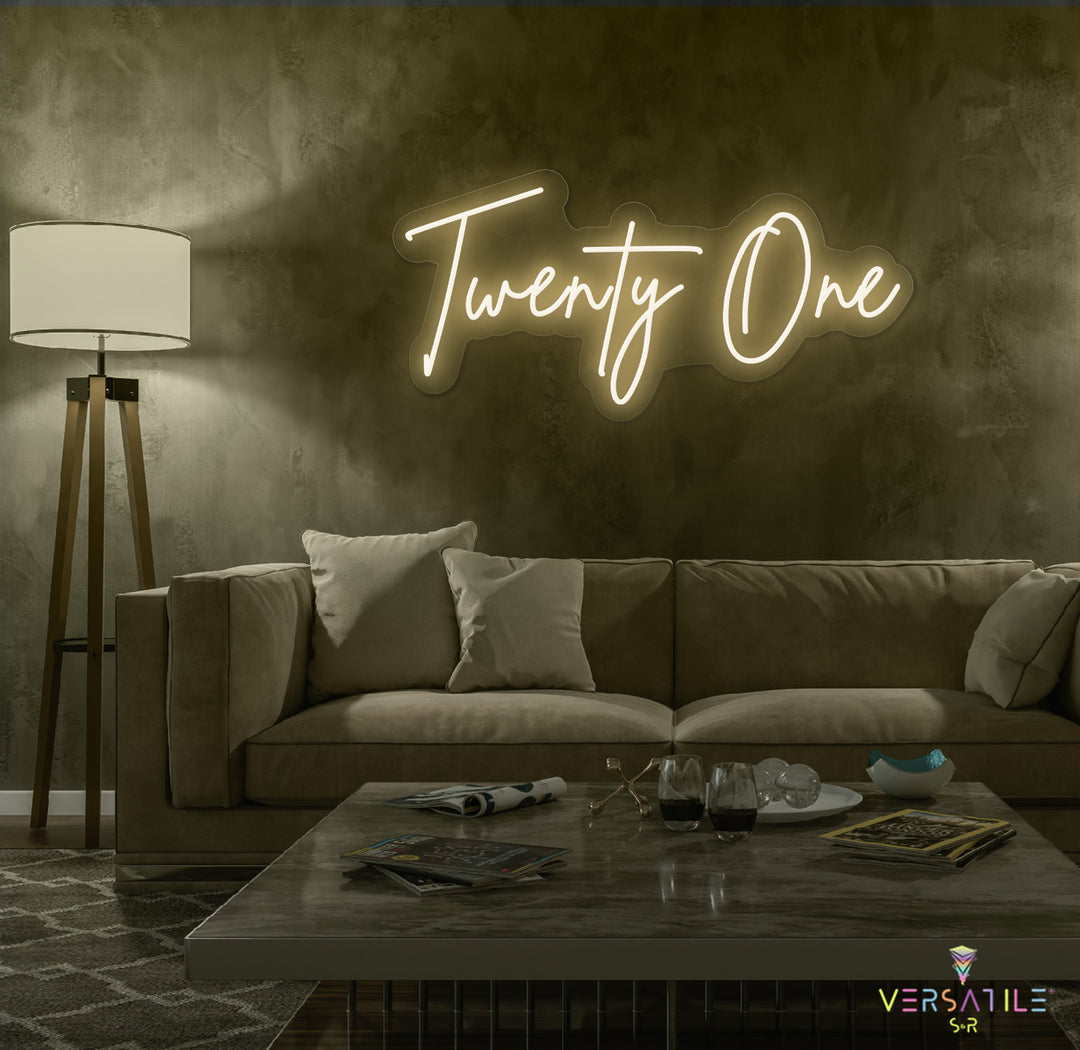 Twenty One Birthday Neon Sign