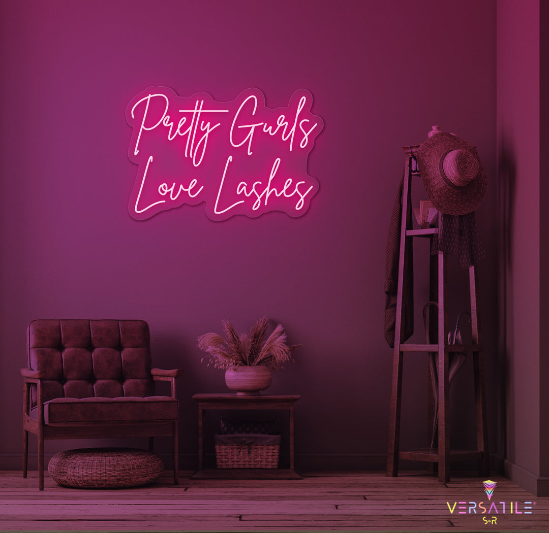 Pretty Gurls Love Lashes Neon Sign