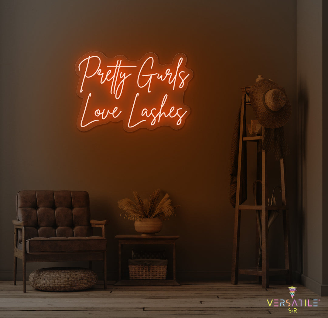 Pretty Gurls Love Lashes Neon Sign