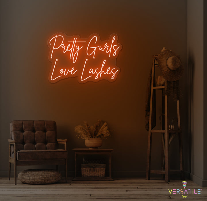 Pretty Gurls Love Lashes Neon Sign