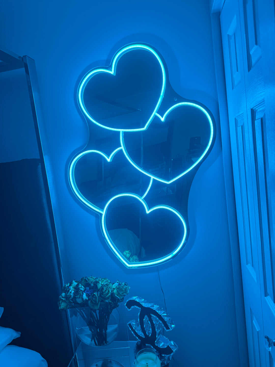 Infinity Heart Vanity Neon Mirror (Rainbow Remote)