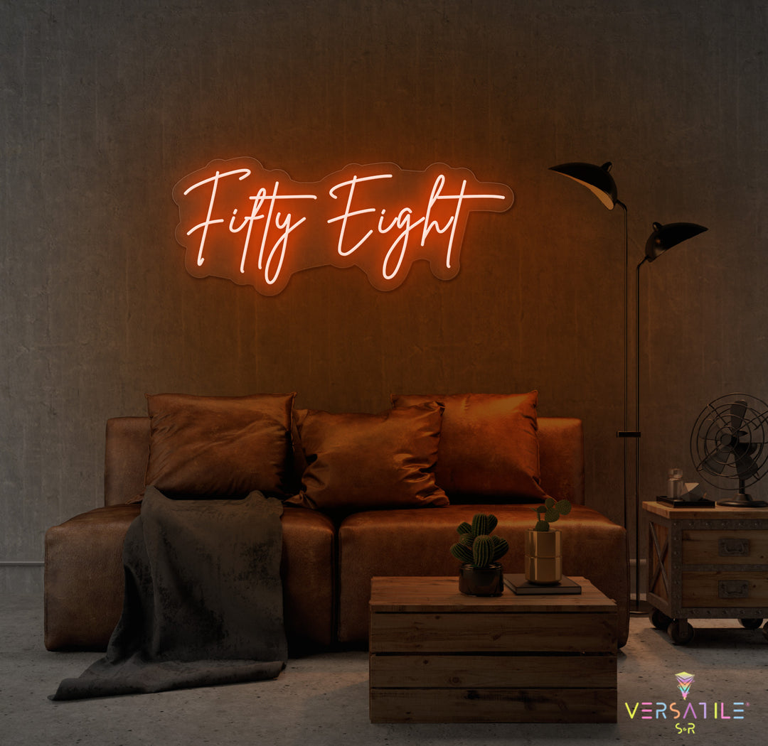Fifty Eight Birthday Neon Sign