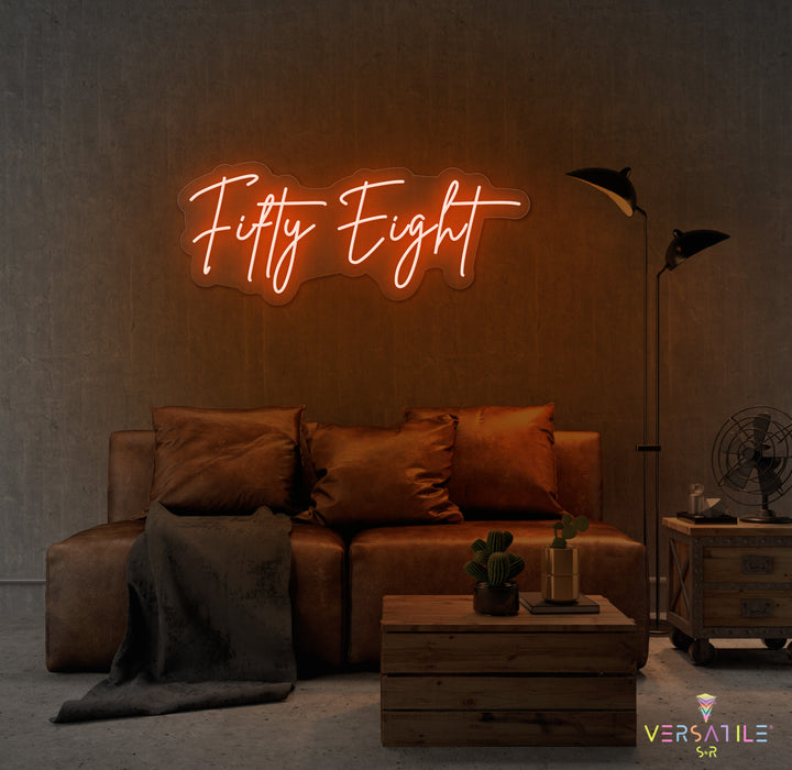 Fifty Eight Birthday Neon Sign