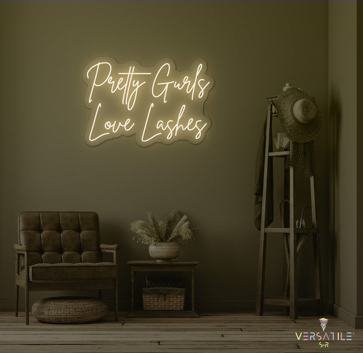 Pretty Gurls Love Lashes Neon Sign