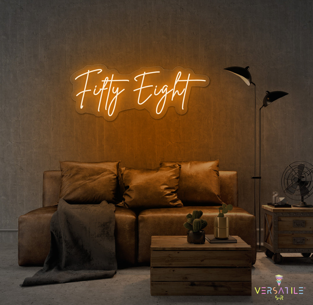 Fifty Eight Birthday Neon Sign