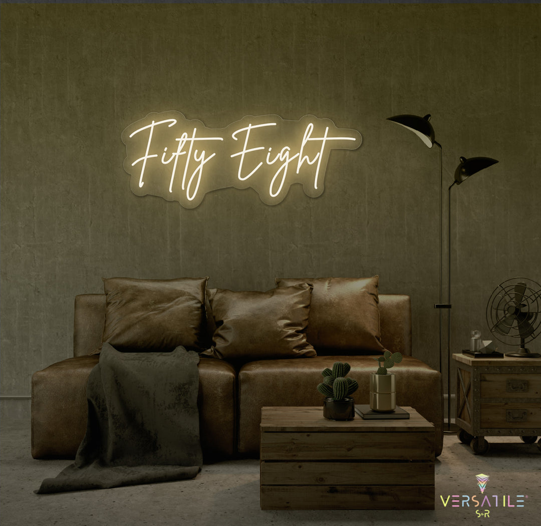 Fifty Eight Birthday Neon Sign