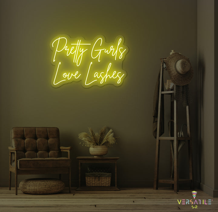 Pretty Gurls Love Lashes Neon Sign
