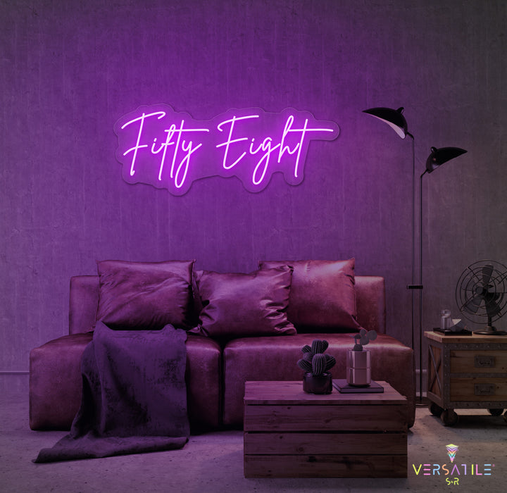 Fifty Eight Birthday Neon Sign