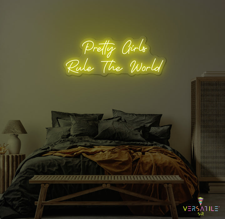 Pretty Girls Rule The World Neon Sign