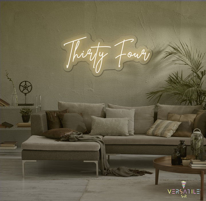 Thirty Four Birthday Neon Sign