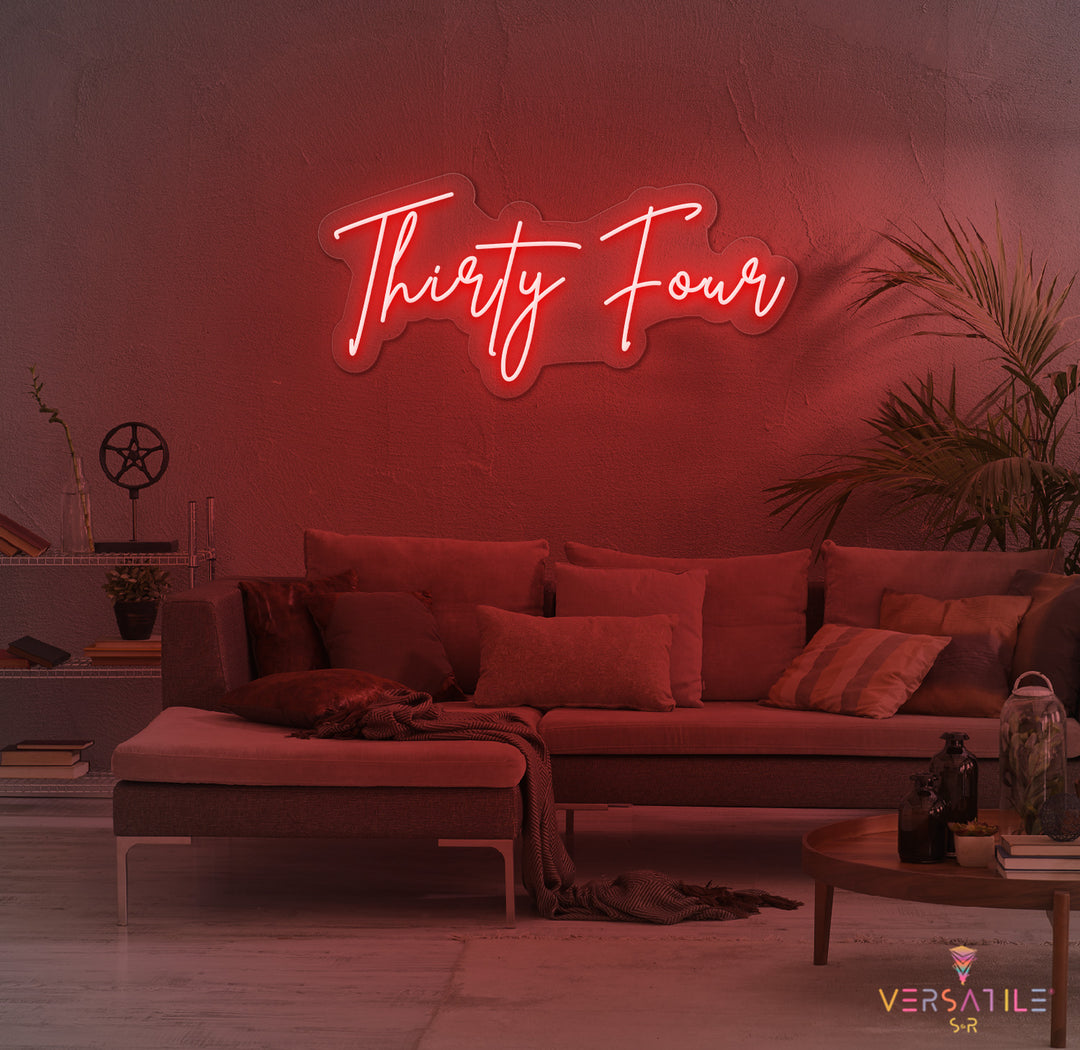Thirty Four Birthday Neon Sign