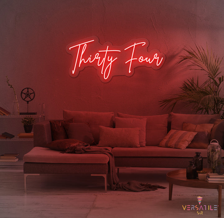 Thirty Four Birthday Neon Sign