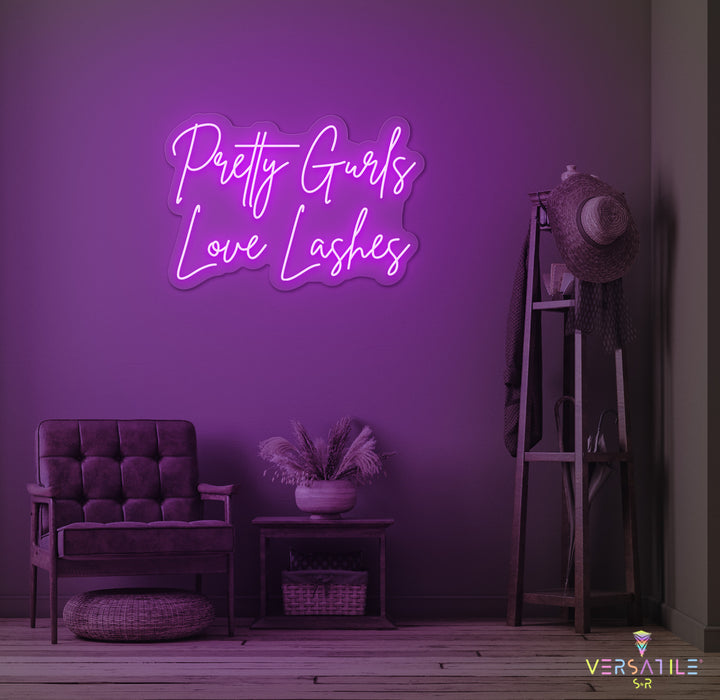 Pretty Gurls Love Lashes Neon Sign
