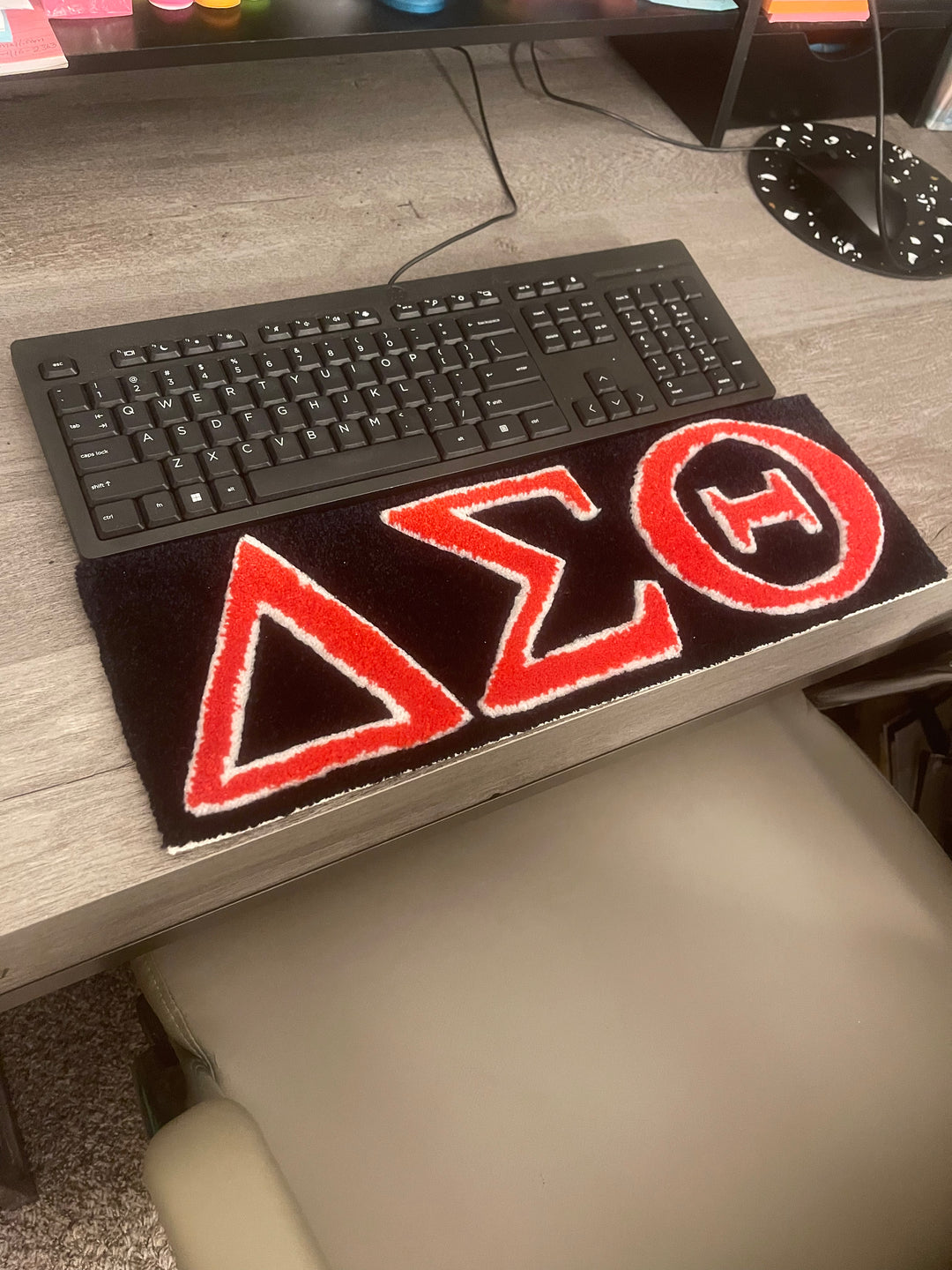 Delta Sigma Theta “ΔΣΘ” Custom Keyboard Rug (Black)