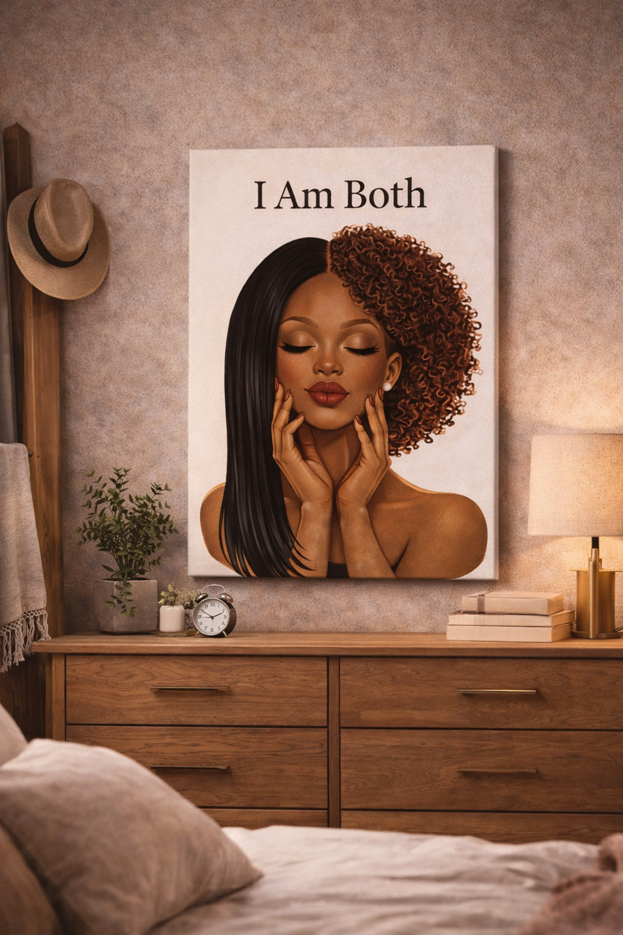 Medium canvas artwork in a bedroom